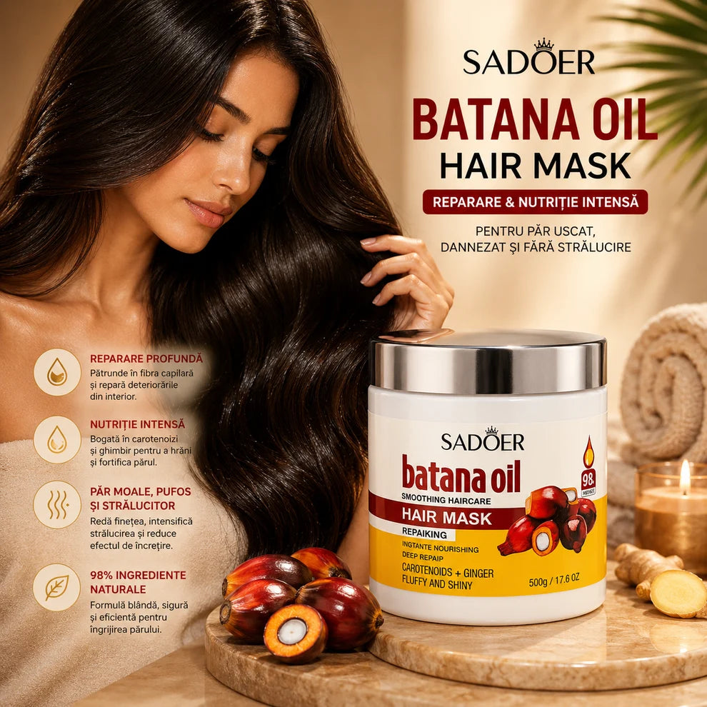 Mască hidratantă pentru păr uscat și fragil cu Batana Oil