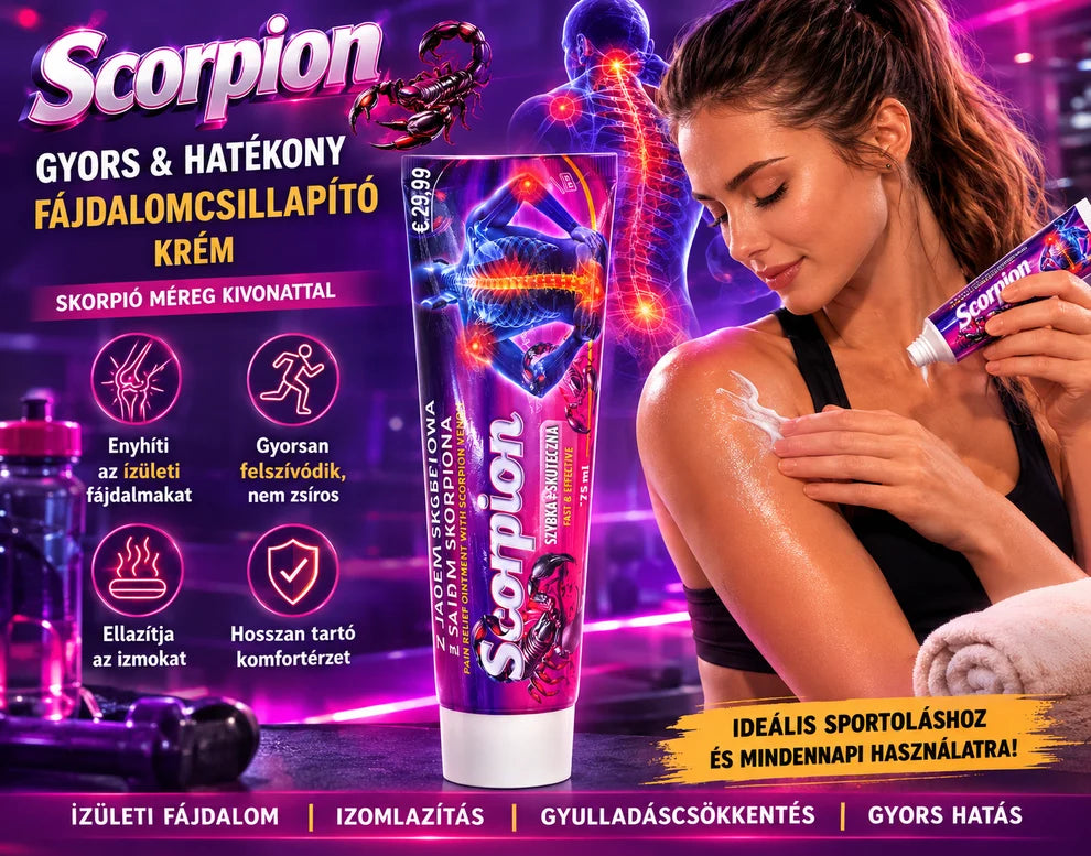 Cremă cu venin de scorpion pentru masajul picioarelor și genunchilor