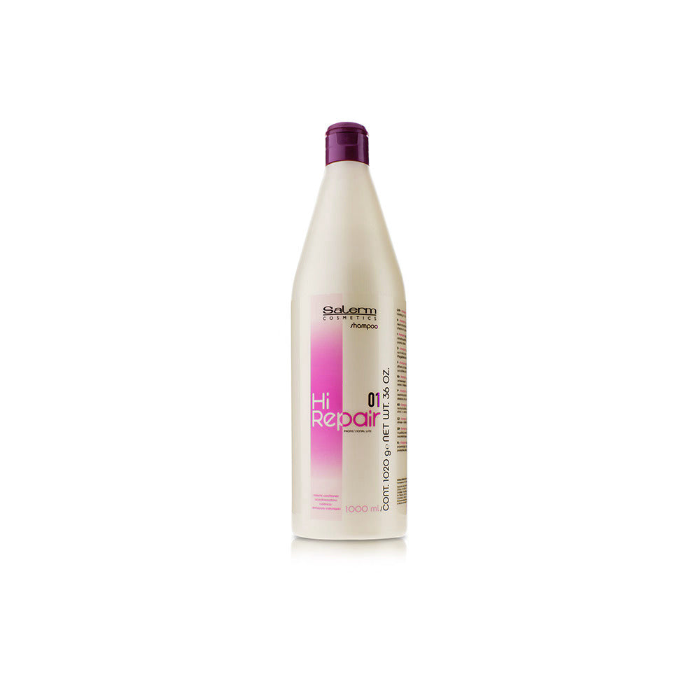 Salerm Cosmetics Hi-Repair Shampoo 1000 ml, șampon profesional pentru păr deteriorat