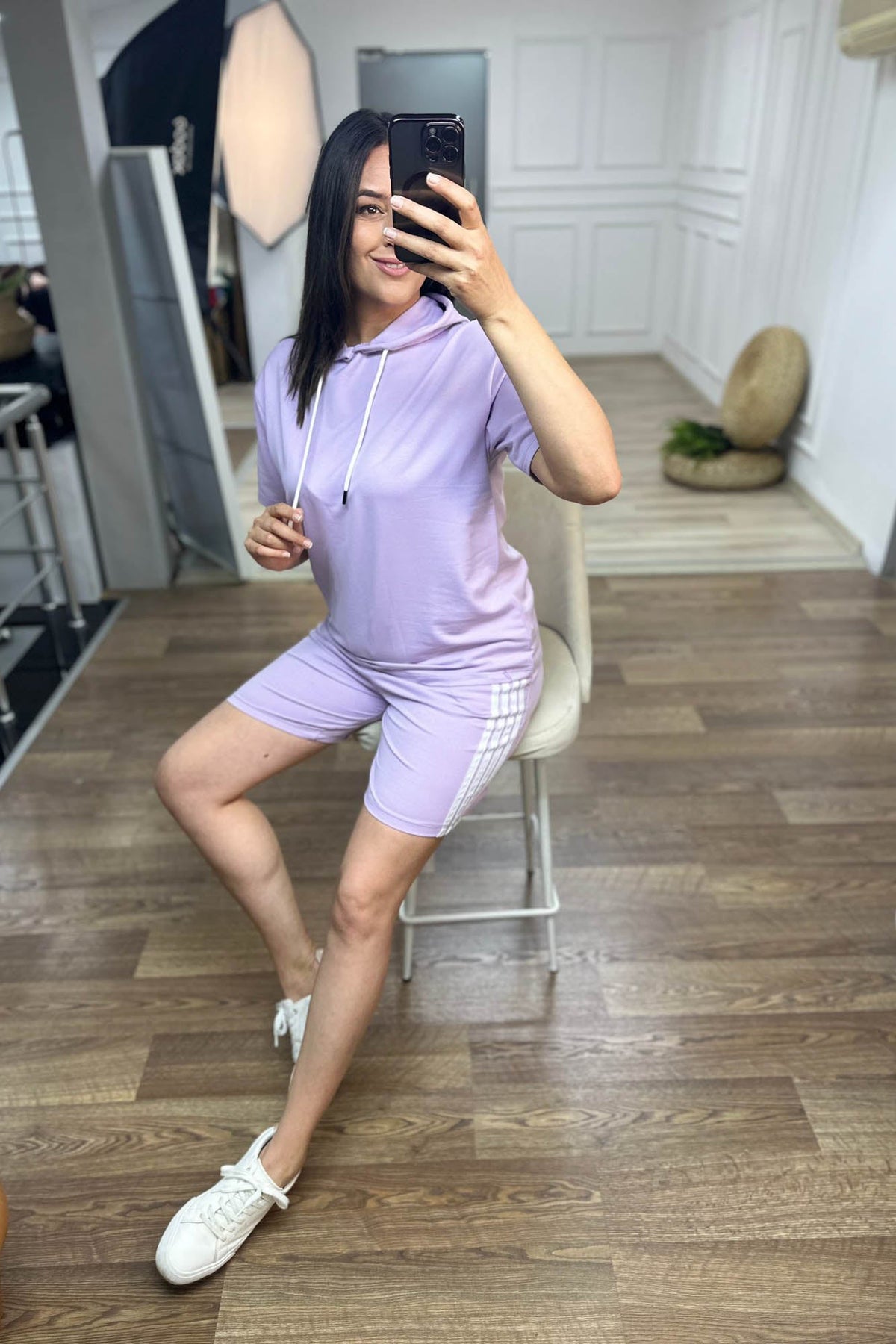 Trening dama marimi mari cu dungi si pantaloni scurti - Tratamente pentru par Lenjerie sexy