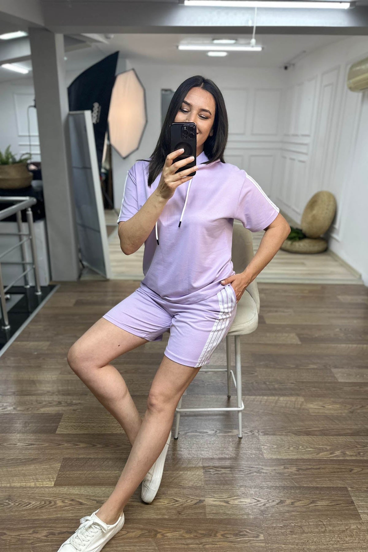 Trening dama marimi mari cu dungi si pantaloni scurti - Tratamente pentru par Lenjerie sexy