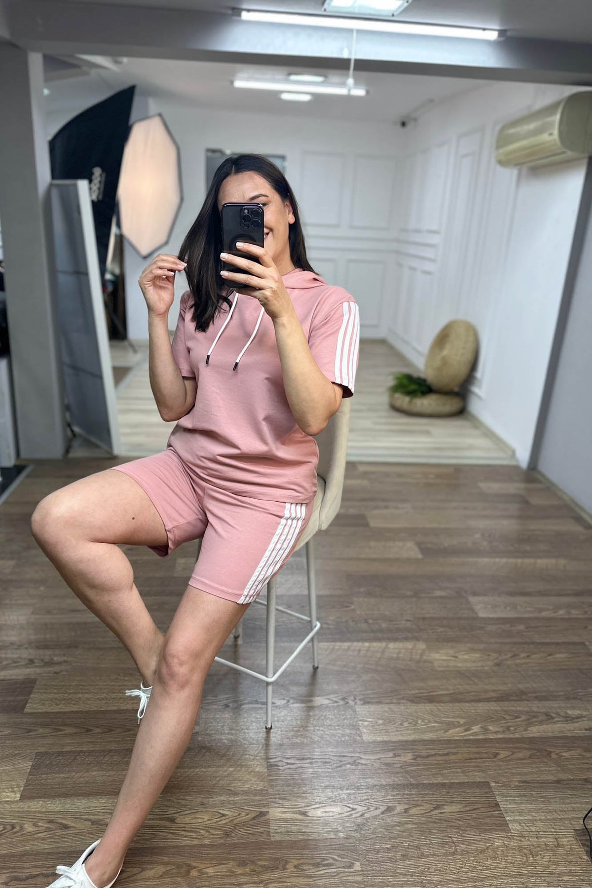 Trening dama marimi mari cu dungi si pantaloni scurti - Tratamente pentru par Lenjerie sexy