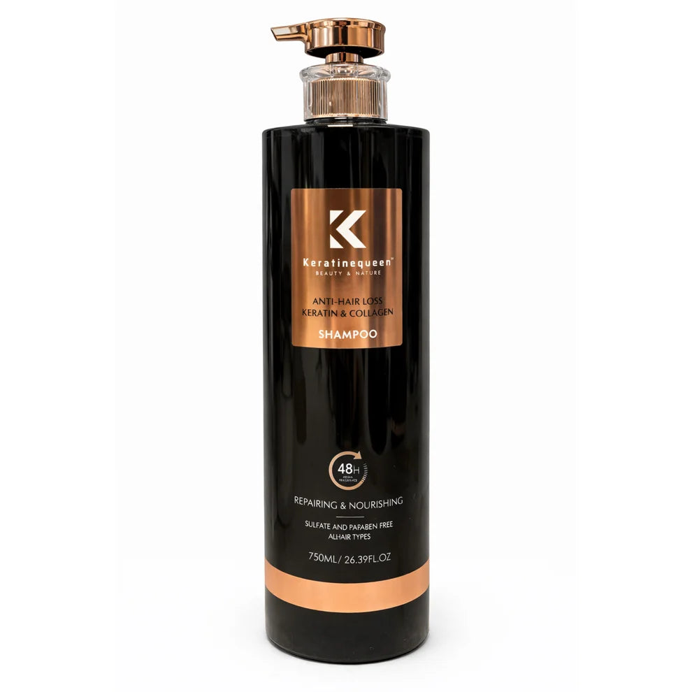 Șampon Keratin Queen Anti-Hair Loss cu keratină și colagen 750 ml