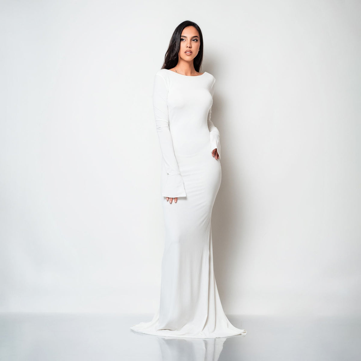Rochie lunga neagra din bumbac de cocktail cu spatele gol si drapaje Luna - Tratamente pentru par Lenjerie sexy