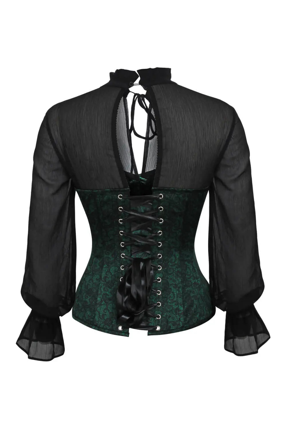Corset Kahnay Green Overbust din Satin – Eleganță și Talie Perfect Conturată