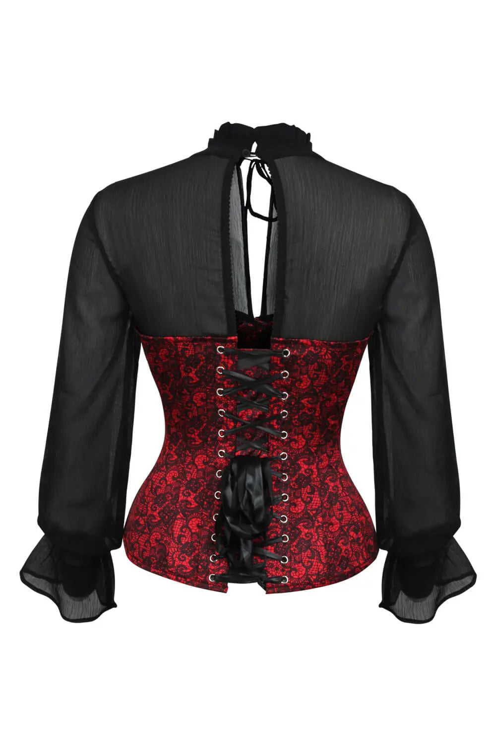 Corset Harva Red Overbust din Satin – Eleganță Seducătoare și Talie Definită