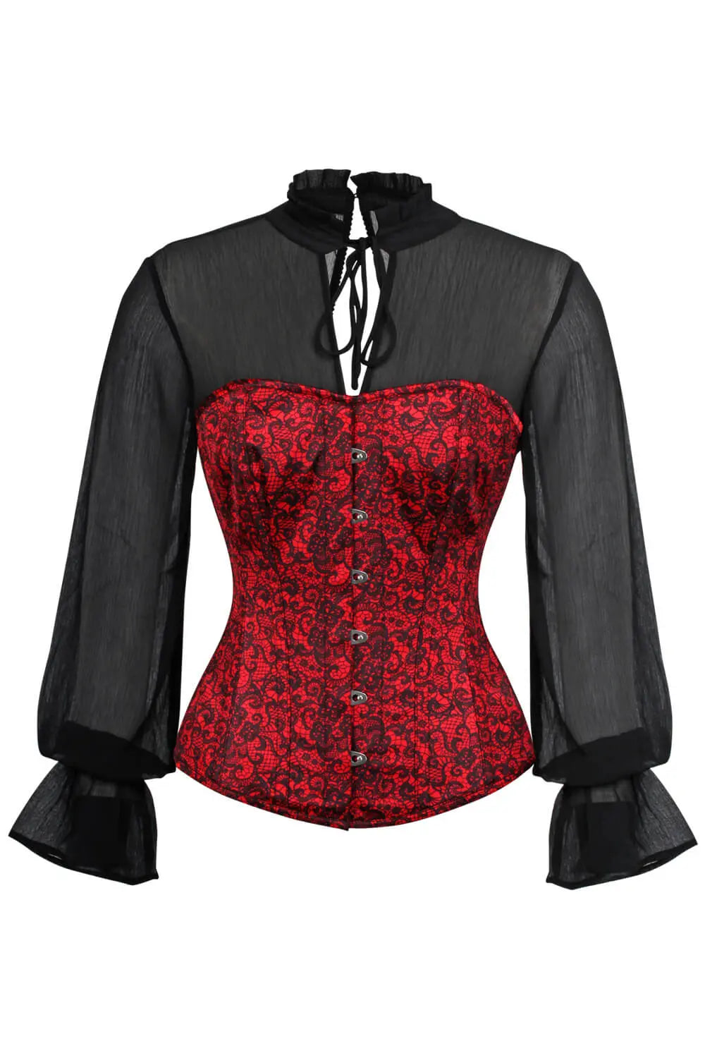 Corset Harva Red Overbust din Satin – Eleganță Seducătoare și Talie Definită