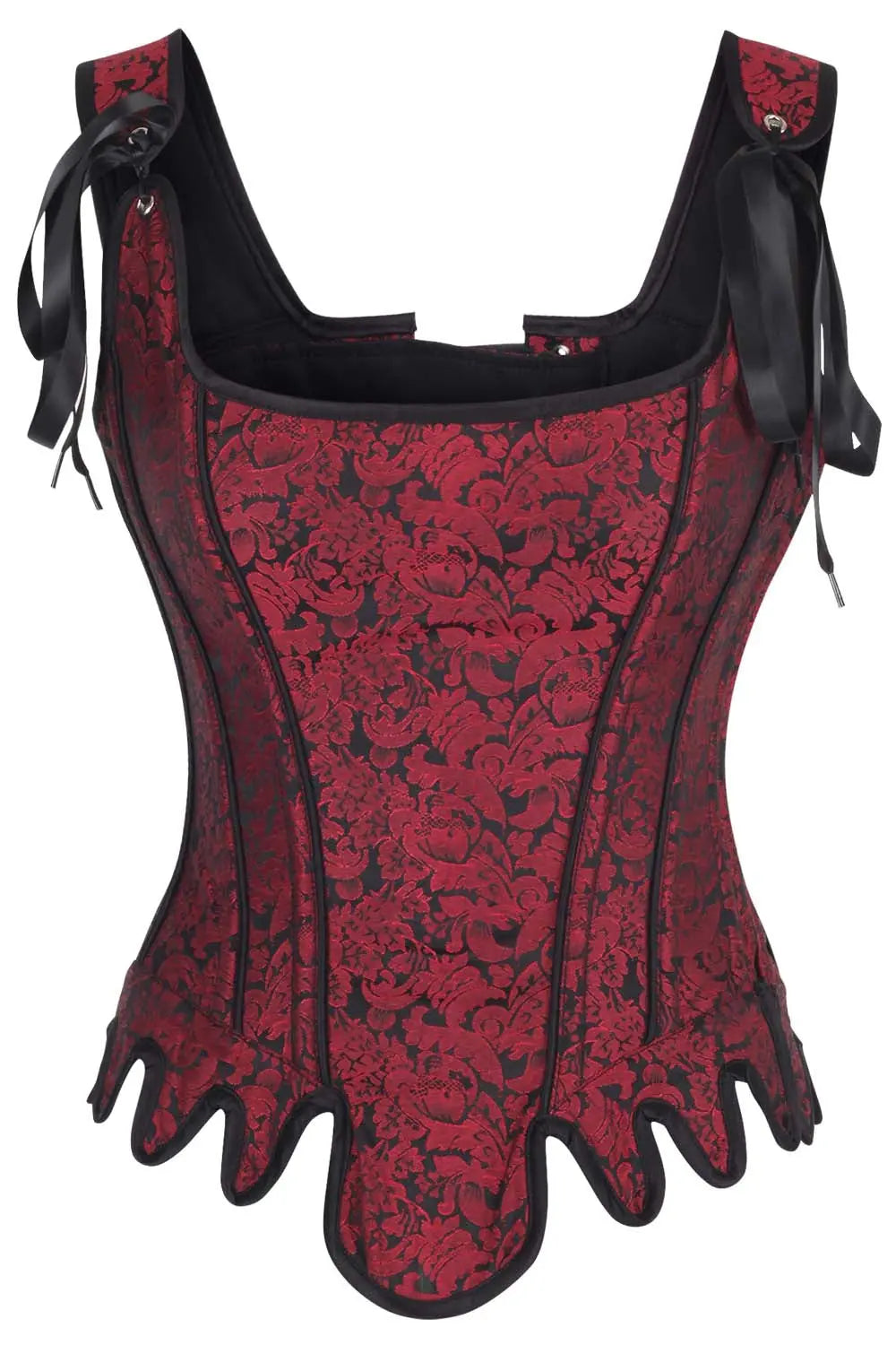 Charity Maroon – Corset Overbust din Brocart