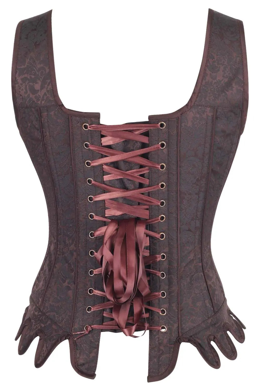Corset Overbust Kianna Brown din Brocart – Eleganță, Susținere și Siluetă Perfectă