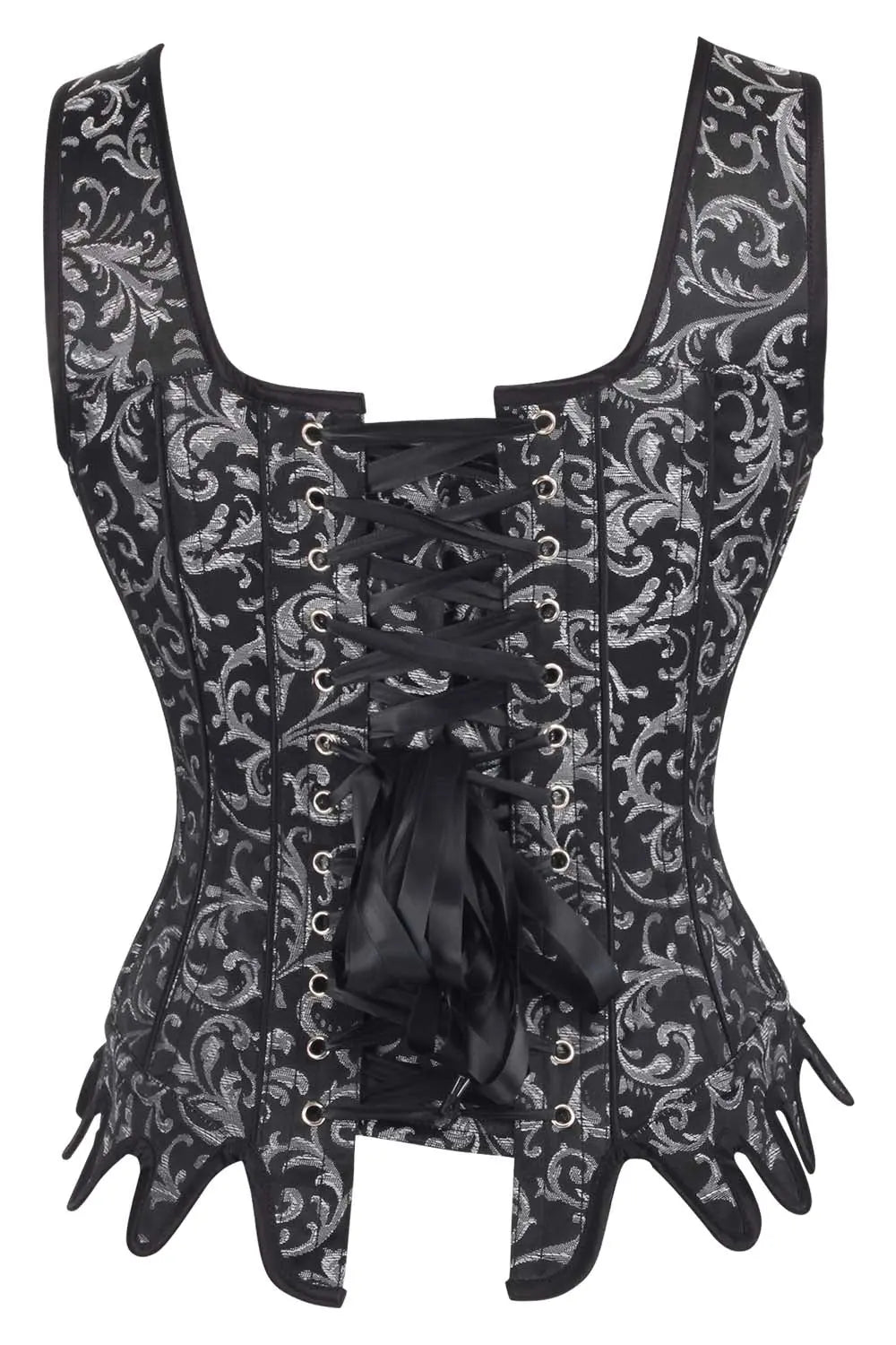 Corset Overbust Blayke din Brocart Argintiu – Stil Elegant și Susținere Premium