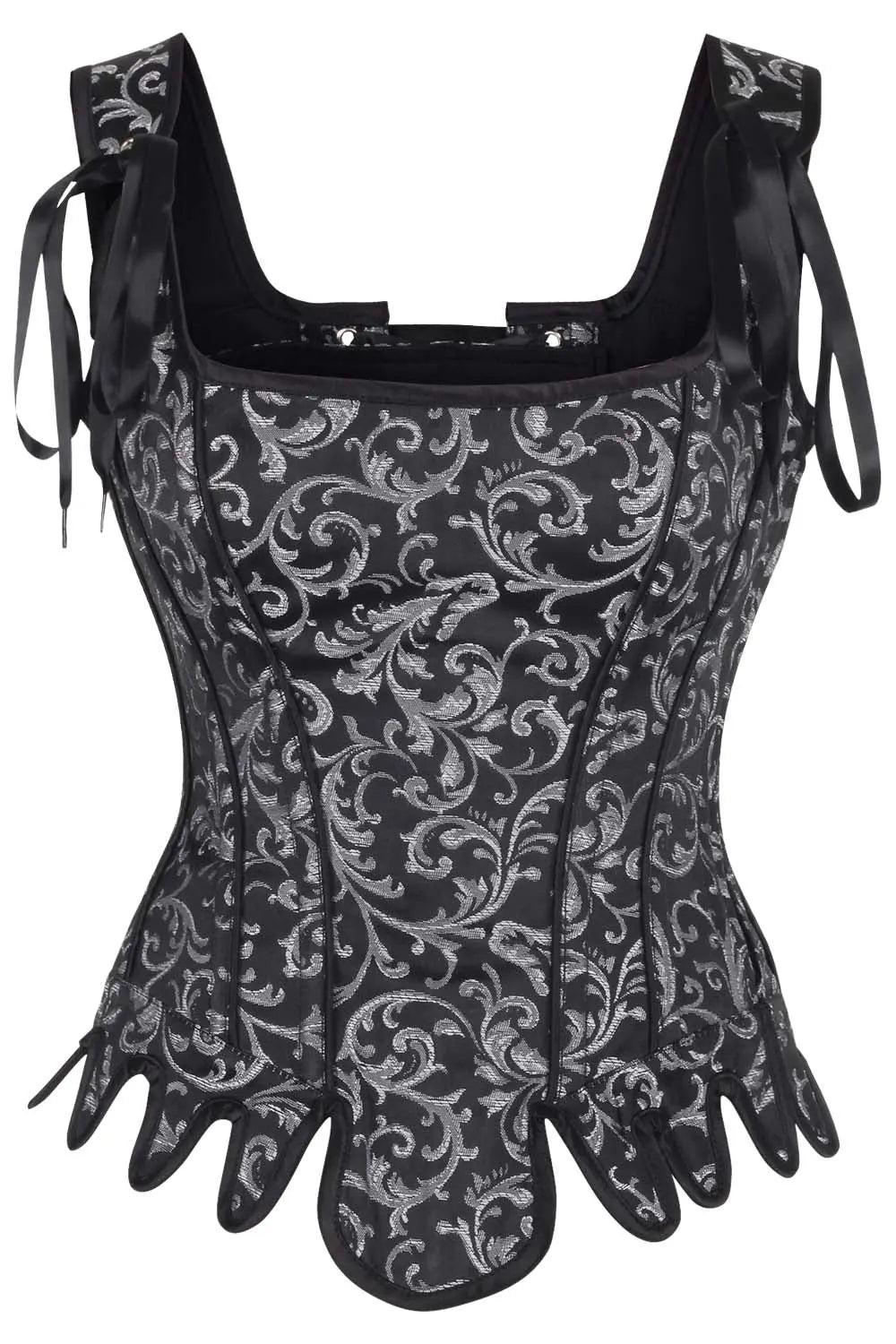 Corset Overbust Blayke din Brocart Argintiu – Stil Elegant și Susținere Premium