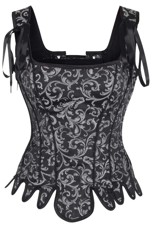 Corset Overbust Blayke din Brocart Argintiu – Stil Elegant și Susținere Premium