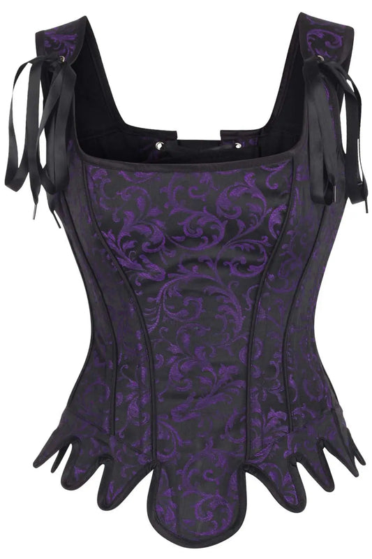 Corset Overbust Arizona din Brocart Mov – Eleganță Seducătoare și Siluetă Perfect Conturată