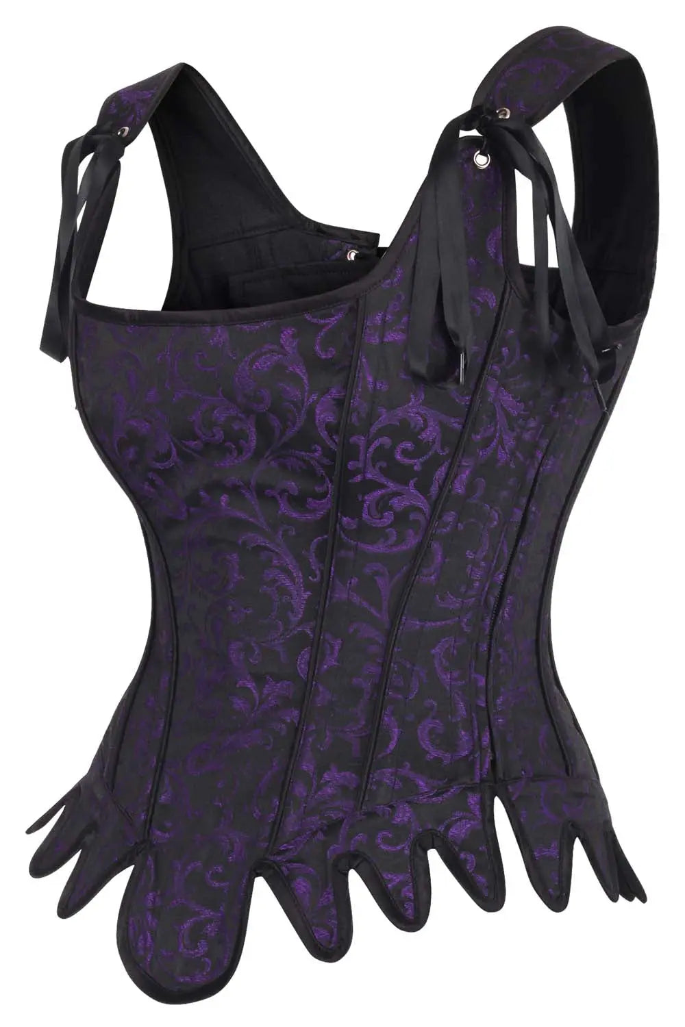 Corset Overbust Arizona din Brocart Mov – Eleganță Seducătoare și Siluetă Perfect Conturată