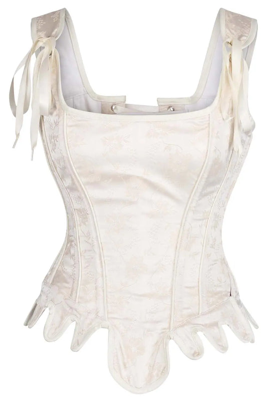 Corset Overbust Ivory Edie din brocard elegant – stil sofisticat și susținere perfectă