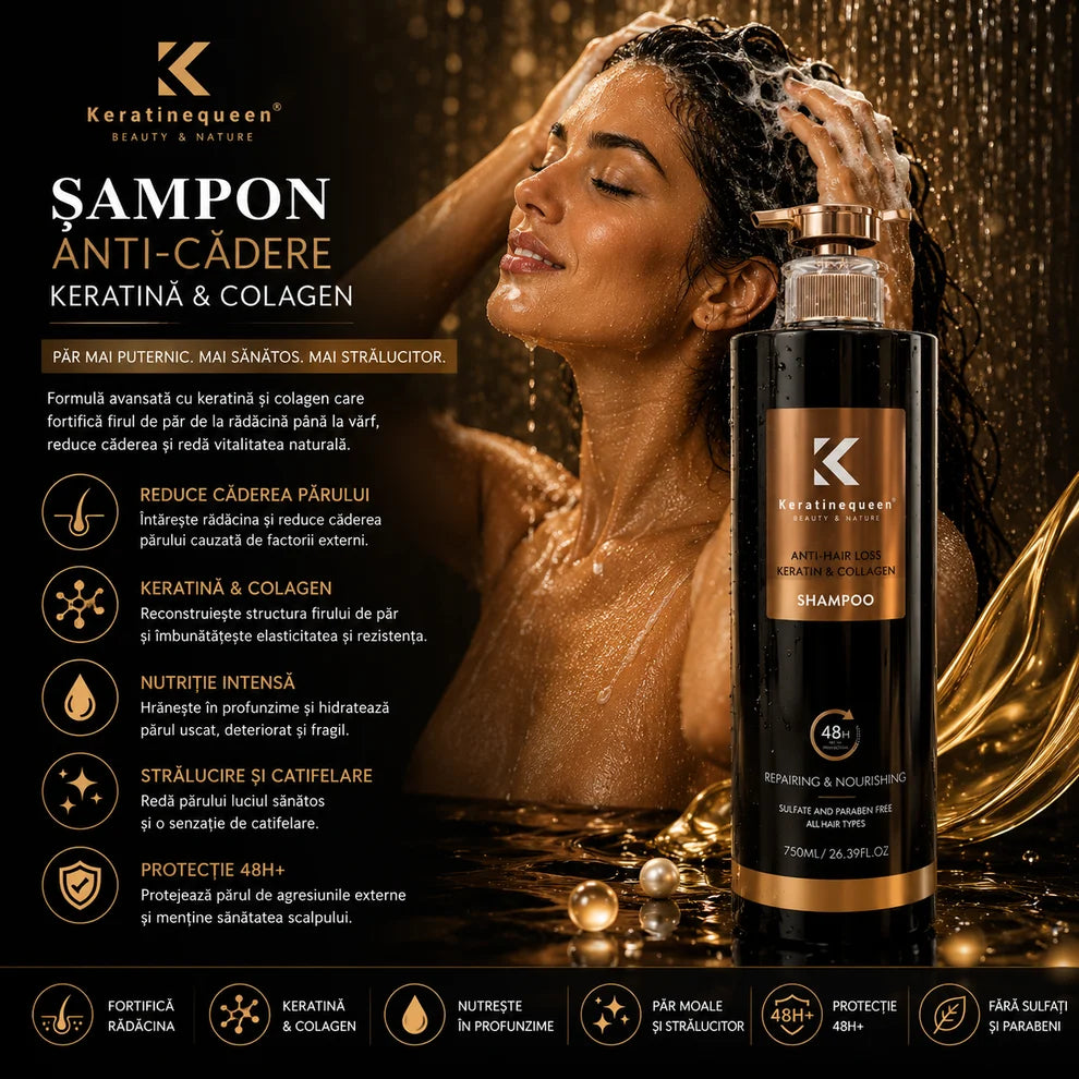 Șampon cu Keratină Anti Hair Loss cu Keratină și Colagen 750 ml