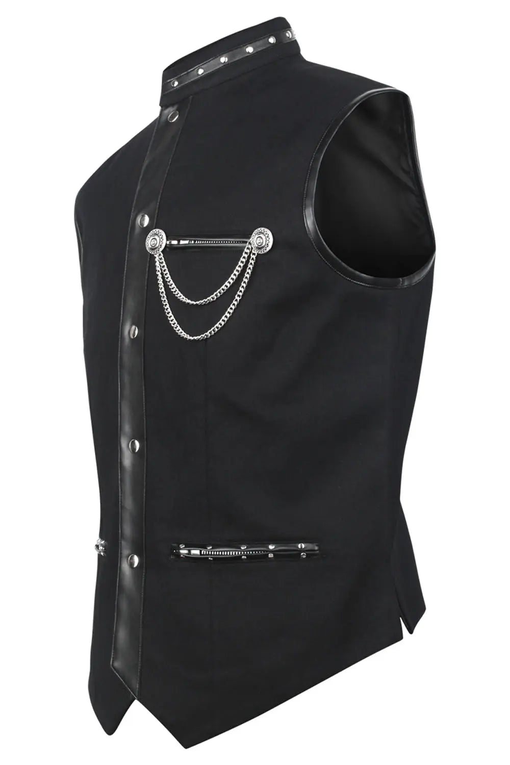 Ellayne Gothic Corset Bărbați – Vesta Corset Waist Coat în Bumbac Negru