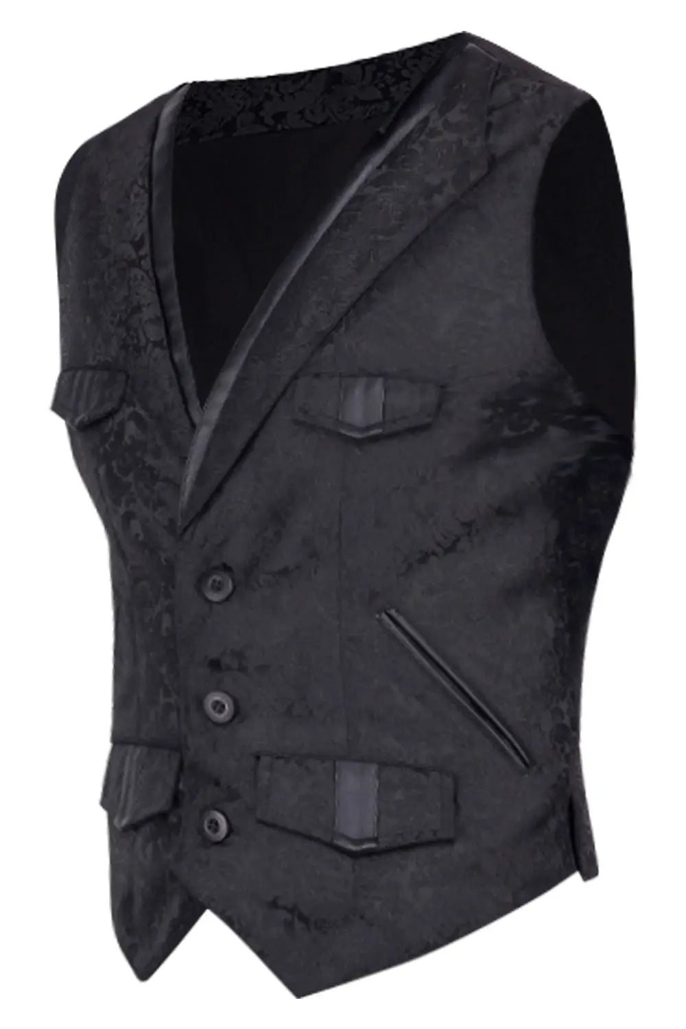 Coder Gothic Corset Bărbați – Waist Coat Negru