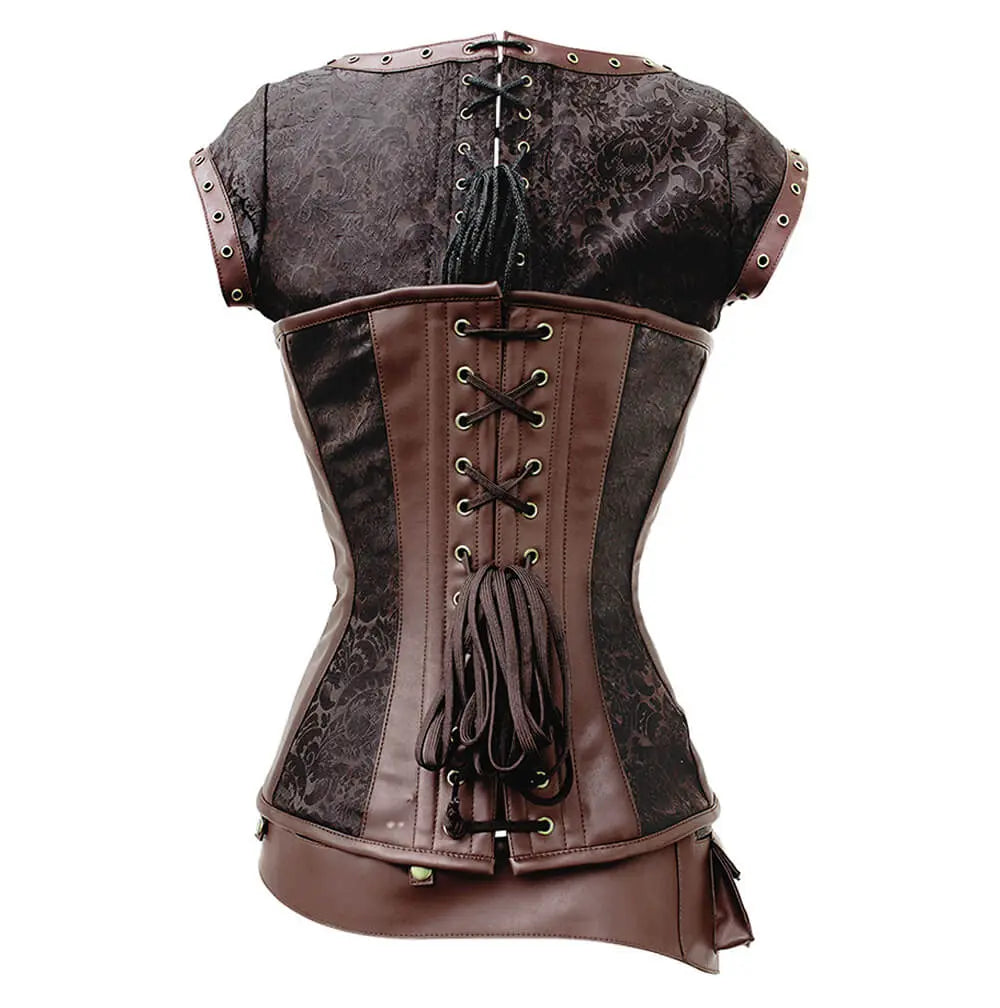 Corset Steampunk Overbust Lazare cu Curea Detașabilă
