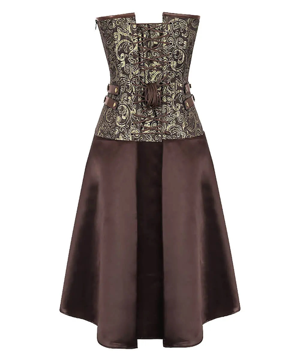 Rochie Corset Steampunk Abhainn Gold Brocade