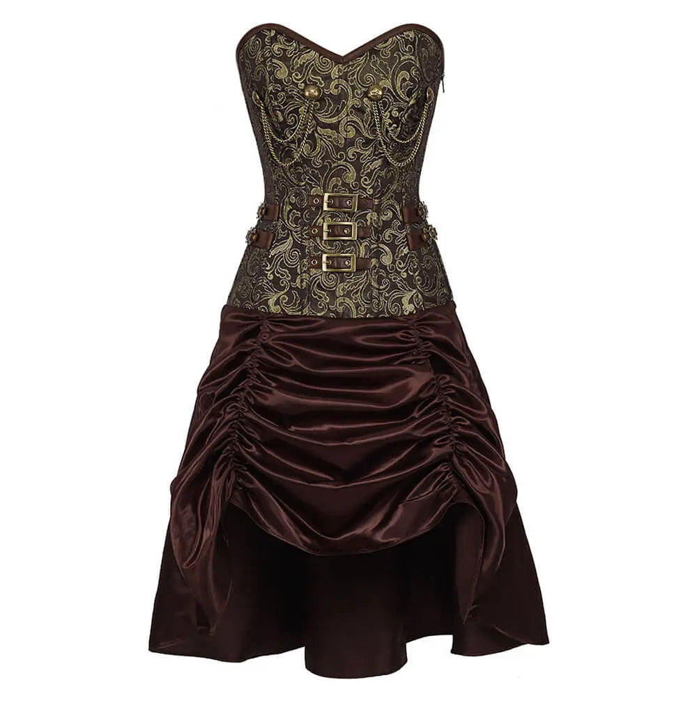 Rochie Corset Steampunk Abhainn Gold Brocade