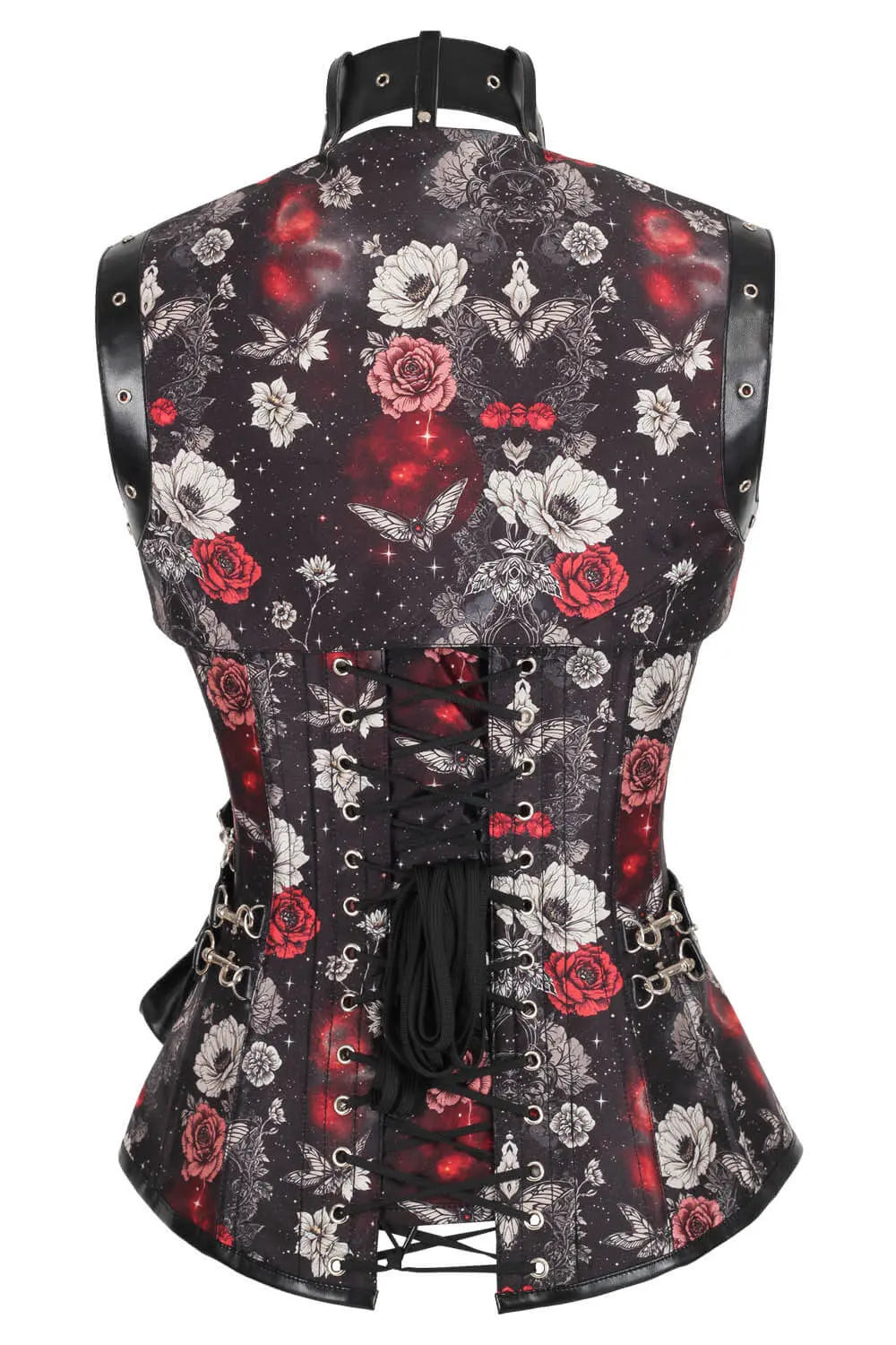 Corset Kinsee Butterfly & Floral Overbust cu Shrug – Stil Steampunk