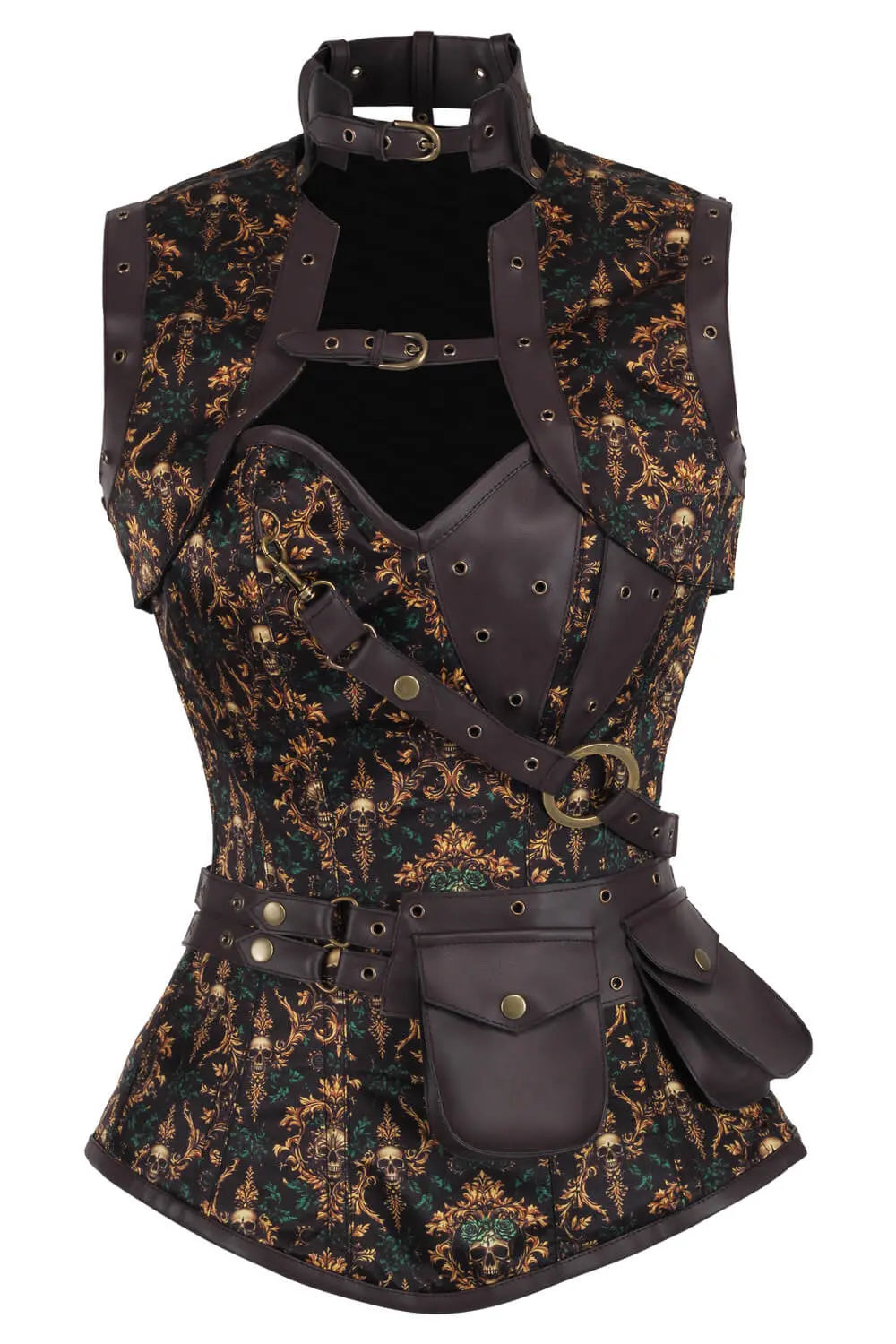 Corset Jennisa Skull Baroque Overbust – eleganță barocă cu accente edgy