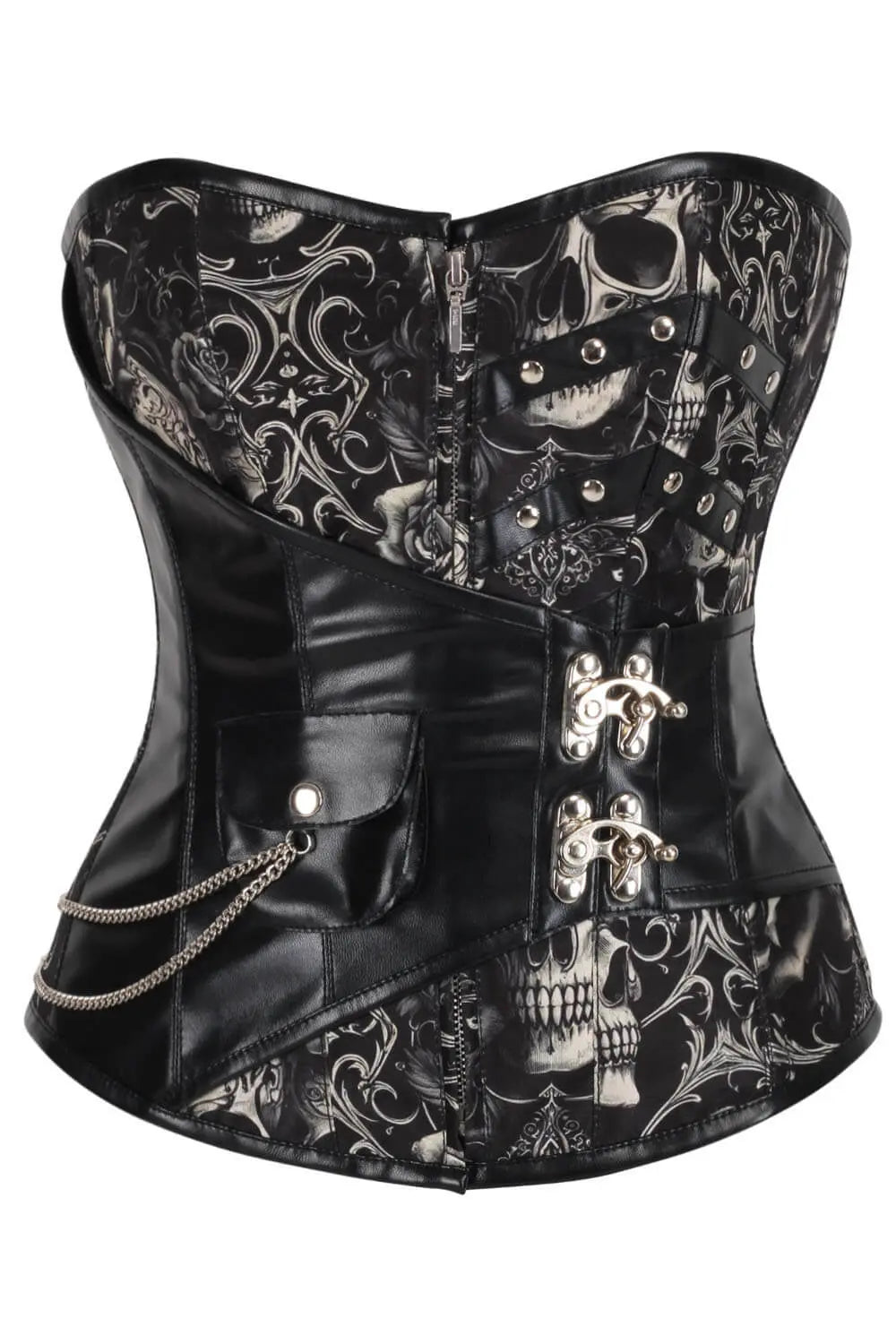 Shakeena Skull with Ornate Baroque Scrolls Corset