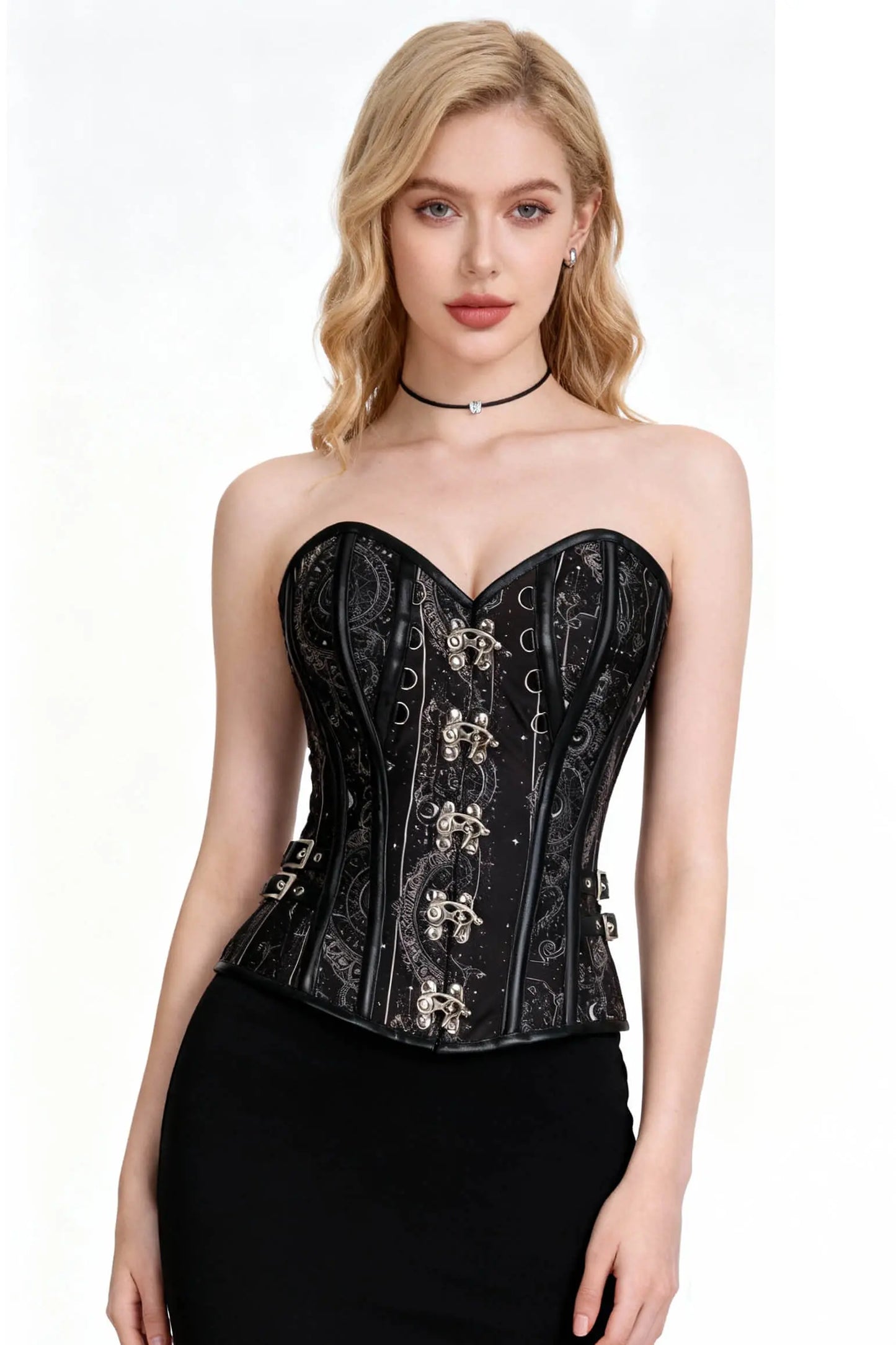 Corset Rawley Celestial Mechanical Overbust – Stil Steampunk cu Accente Astrale