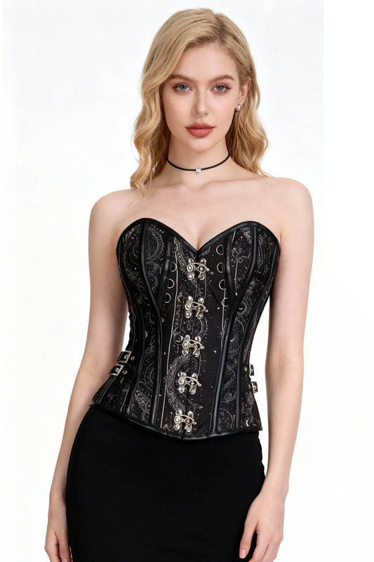 Corset Rawley Celestial Mechanical Overbust – Stil Steampunk cu Accente Astrale
