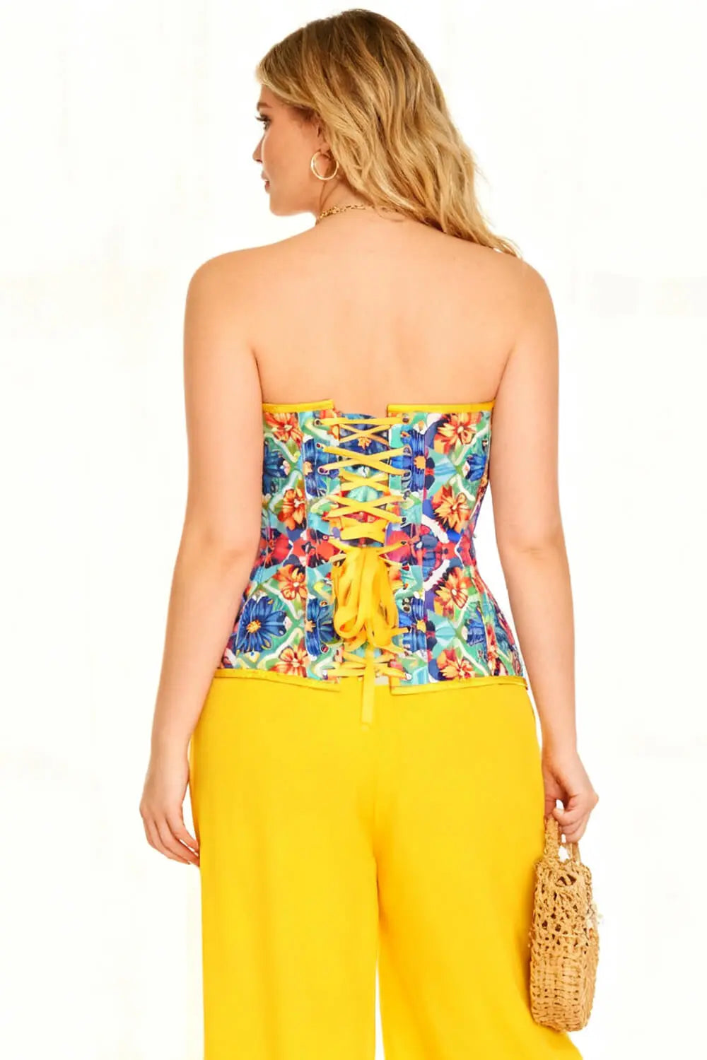 Corset Overbust Scottie Geometric Floral – Luxenoir (BC-2587)