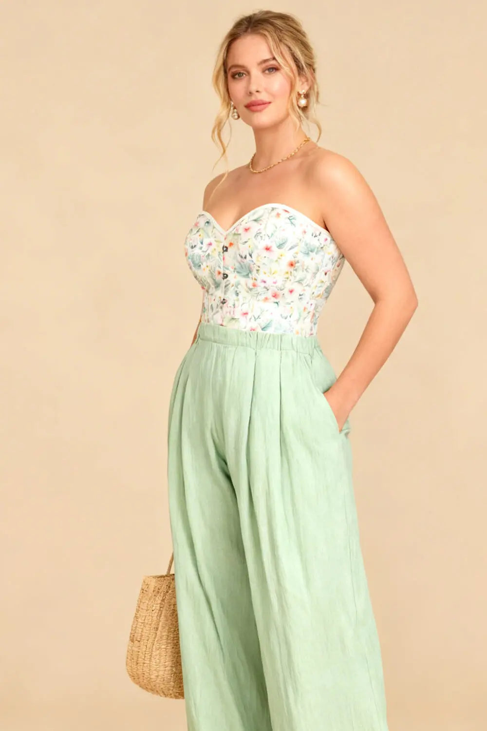 Corset Overbust Tinsley Soft Blossom Garden – Luxenoir (BC-2599)