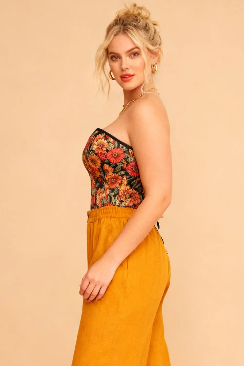 Corset Hailee Sunflower Overbust  – Floral Elegant