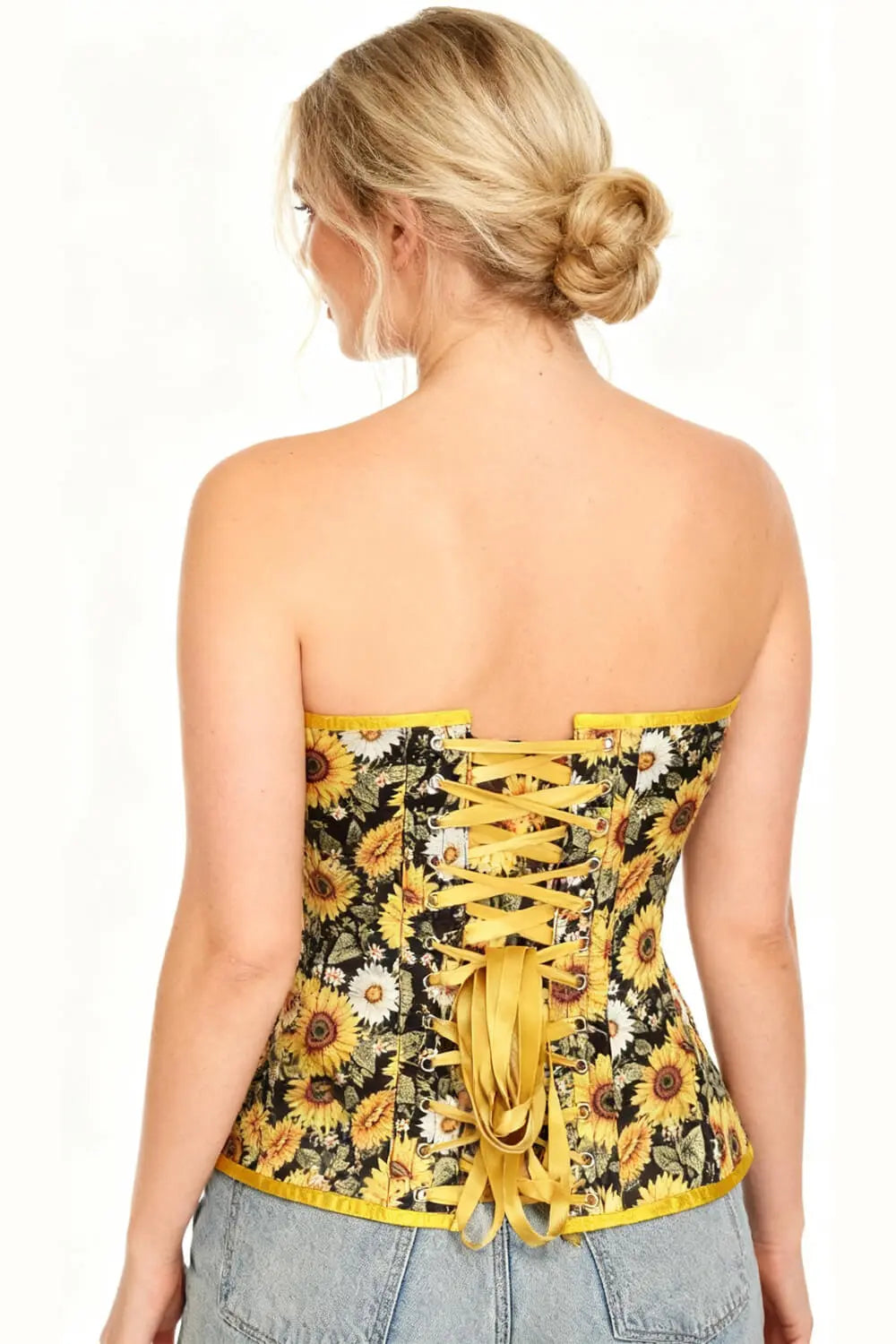 Emmarie Sunflower Daisy Garden Overbust Corset – Corset Elegant Floral pentru Ocazii Speciale