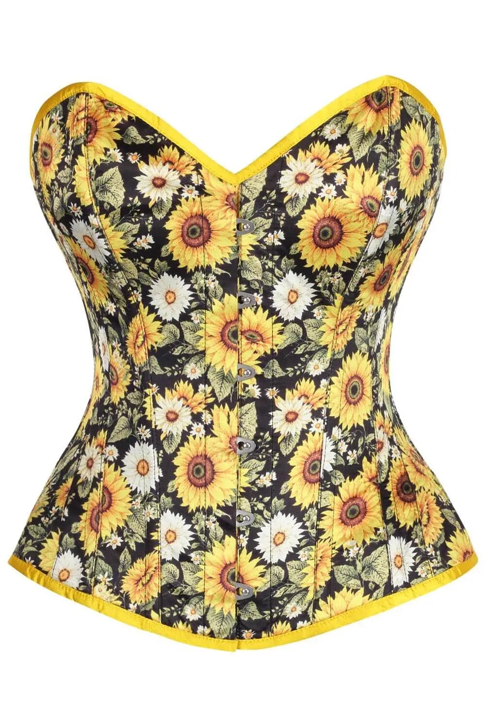 Emmarie Sunflower Daisy Garden Overbust Corset – Corset Elegant Floral pentru Ocazii Speciale