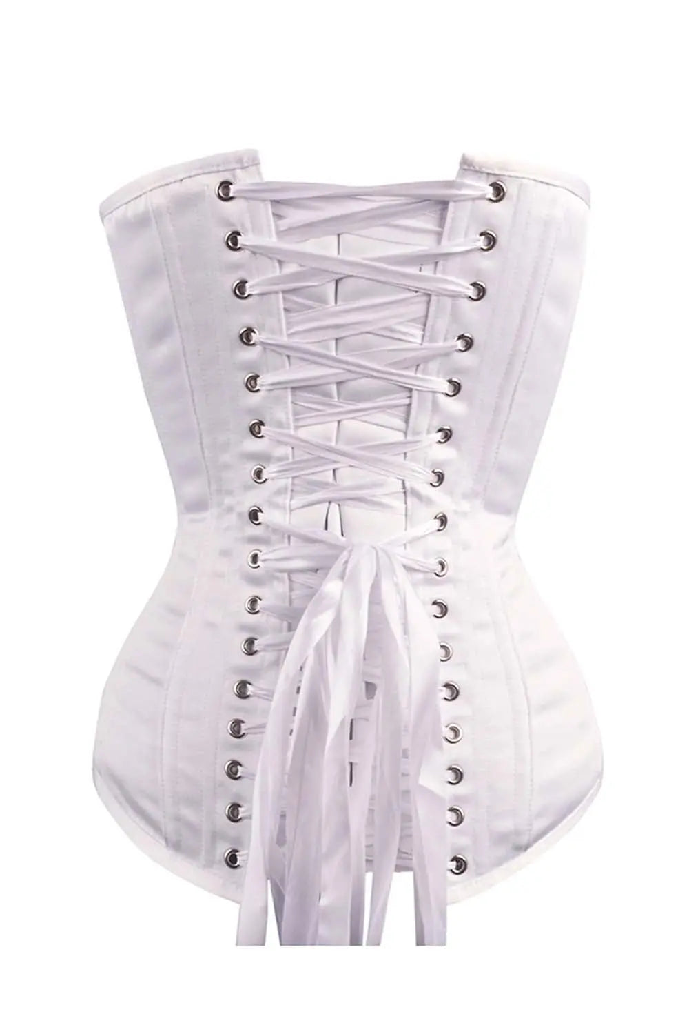 Corset Joniece Overbust din satin alb – eleganță clasică și siluetă perfectă