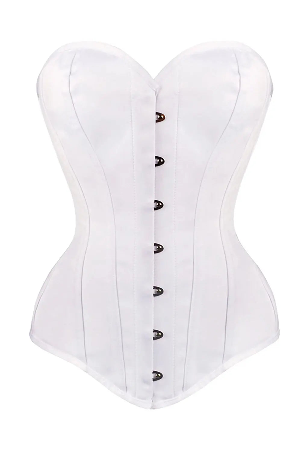 Corset Joniece Overbust din satin alb – eleganță clasică și siluetă perfectă