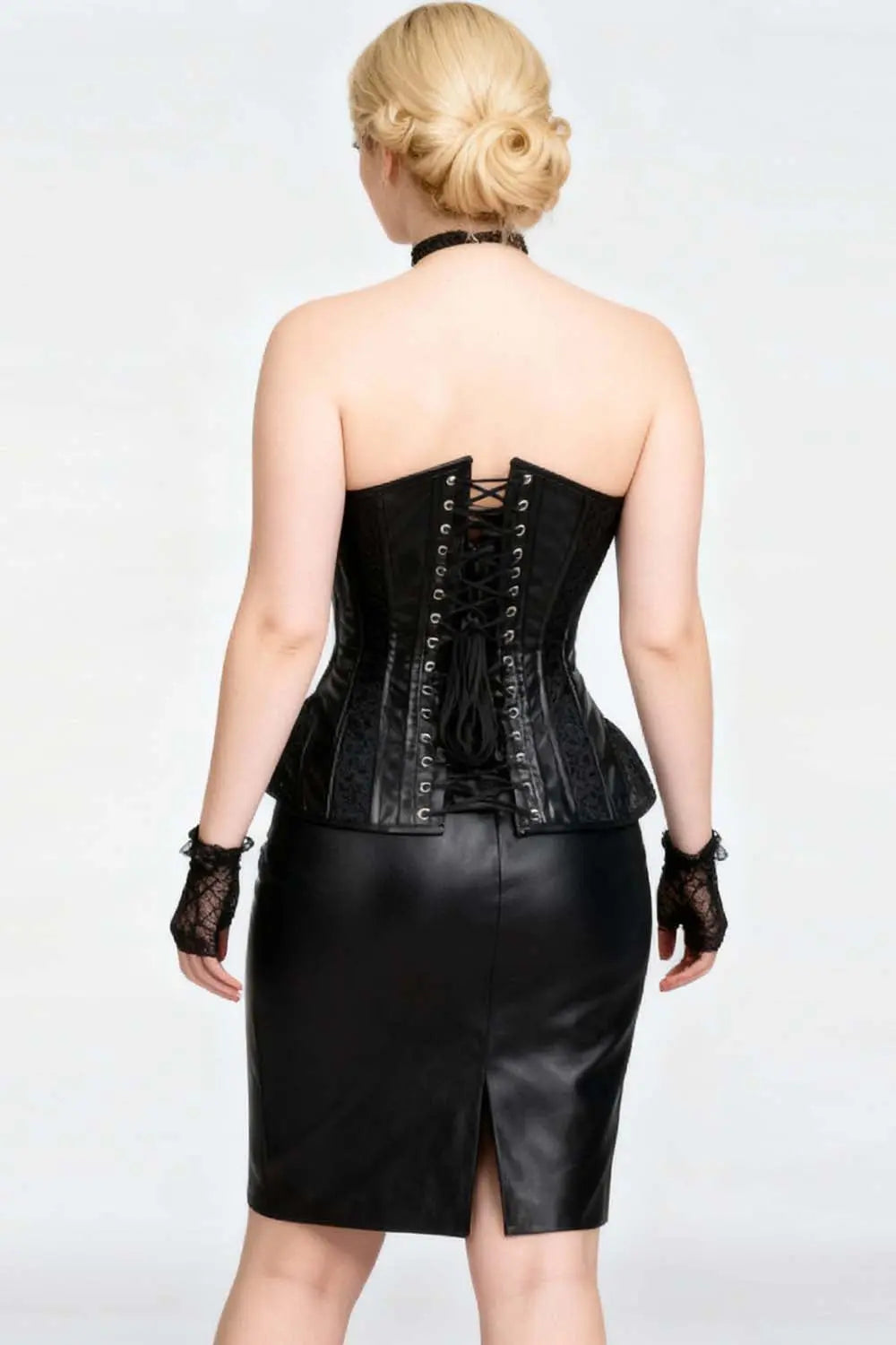 Corset Talene Overbust Negru cu Hip Gores – stil gotic și siluetă sculptată