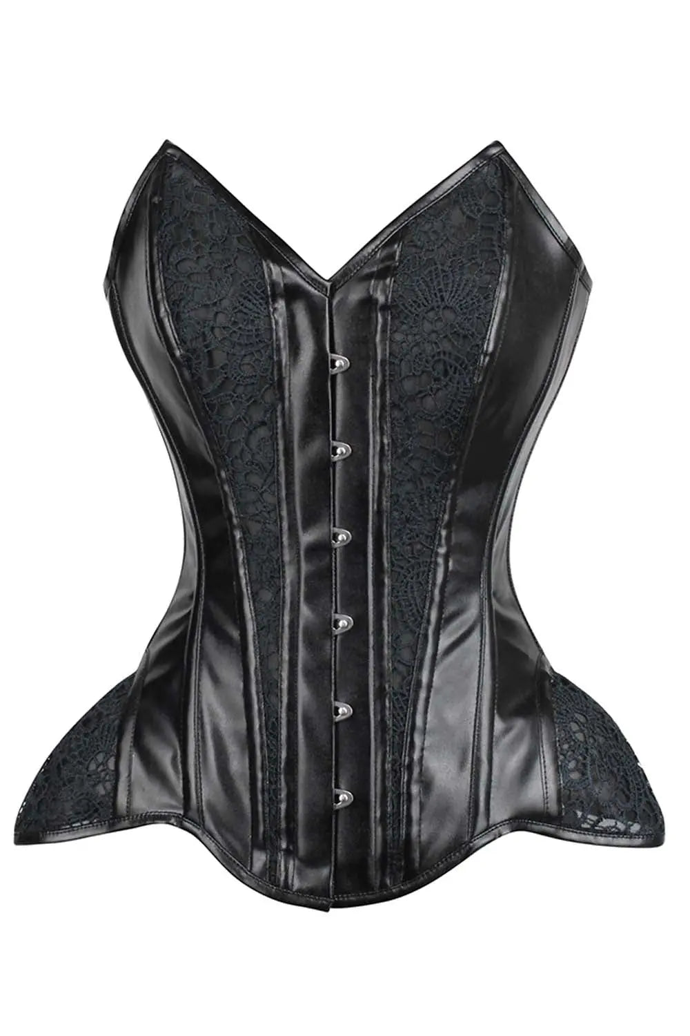 Corset Talene Overbust Negru cu Hip Gores – stil gotic și siluetă sculptată