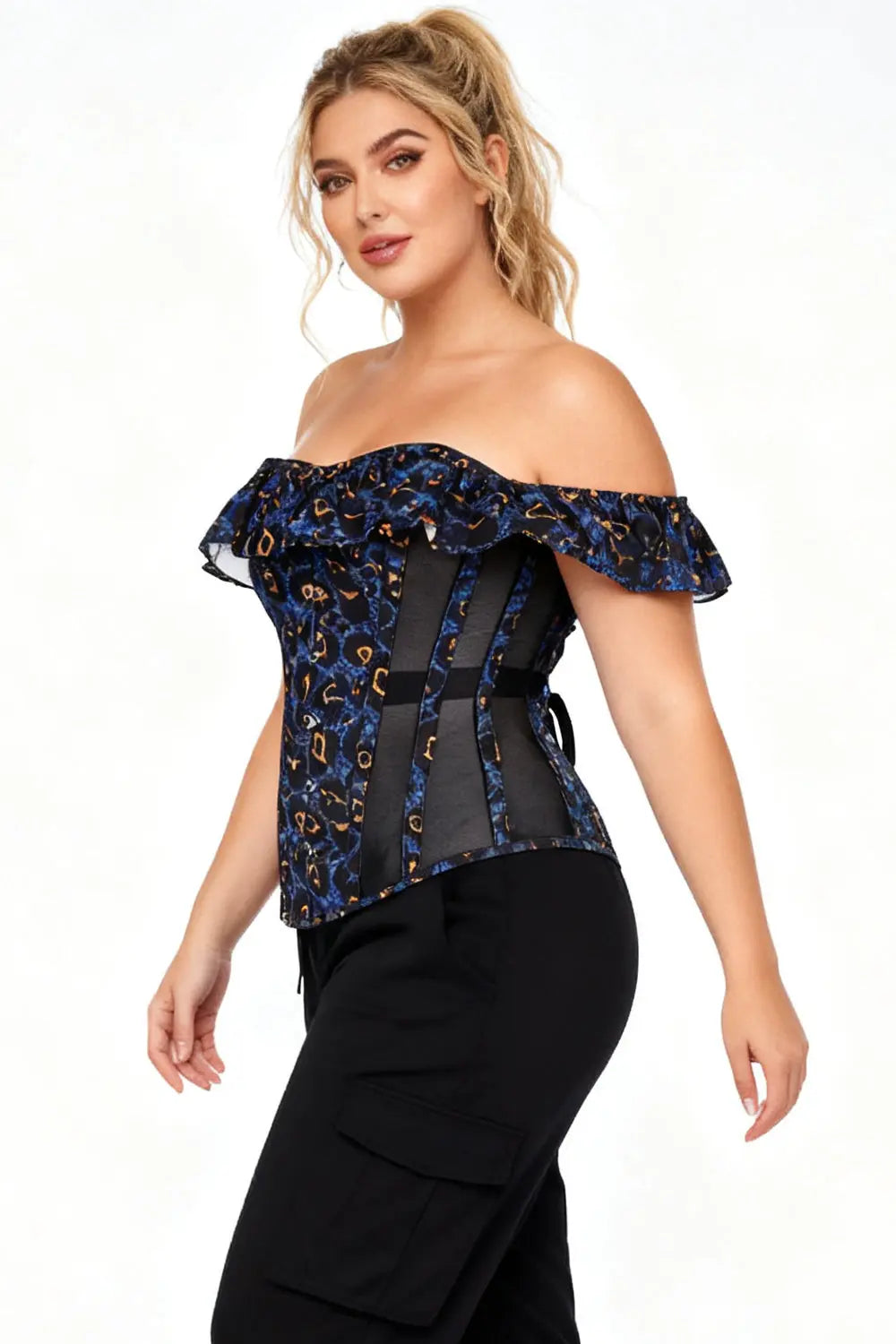 Corset Brandyce Leopard Off Shoulder – stil îndrăzneț și siluetă feminină definită