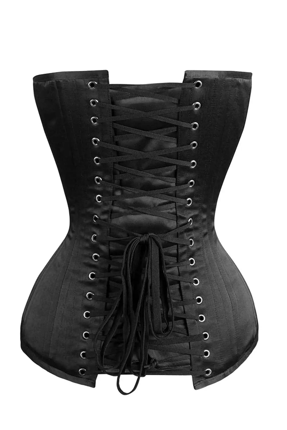 Corset Arnisha Overbust din satin negru – eleganță gotică și siluetă perfect conturată