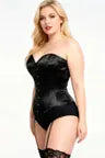 Corset Arnisha Overbust din satin negru – eleganță gotică și siluetă perfect conturată