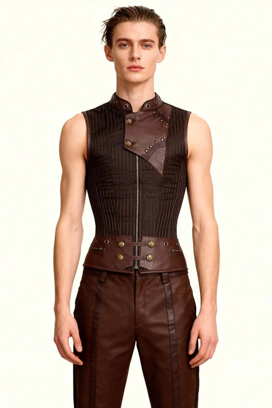 Detlef Steampunk Bărbați – Corset Overchest
