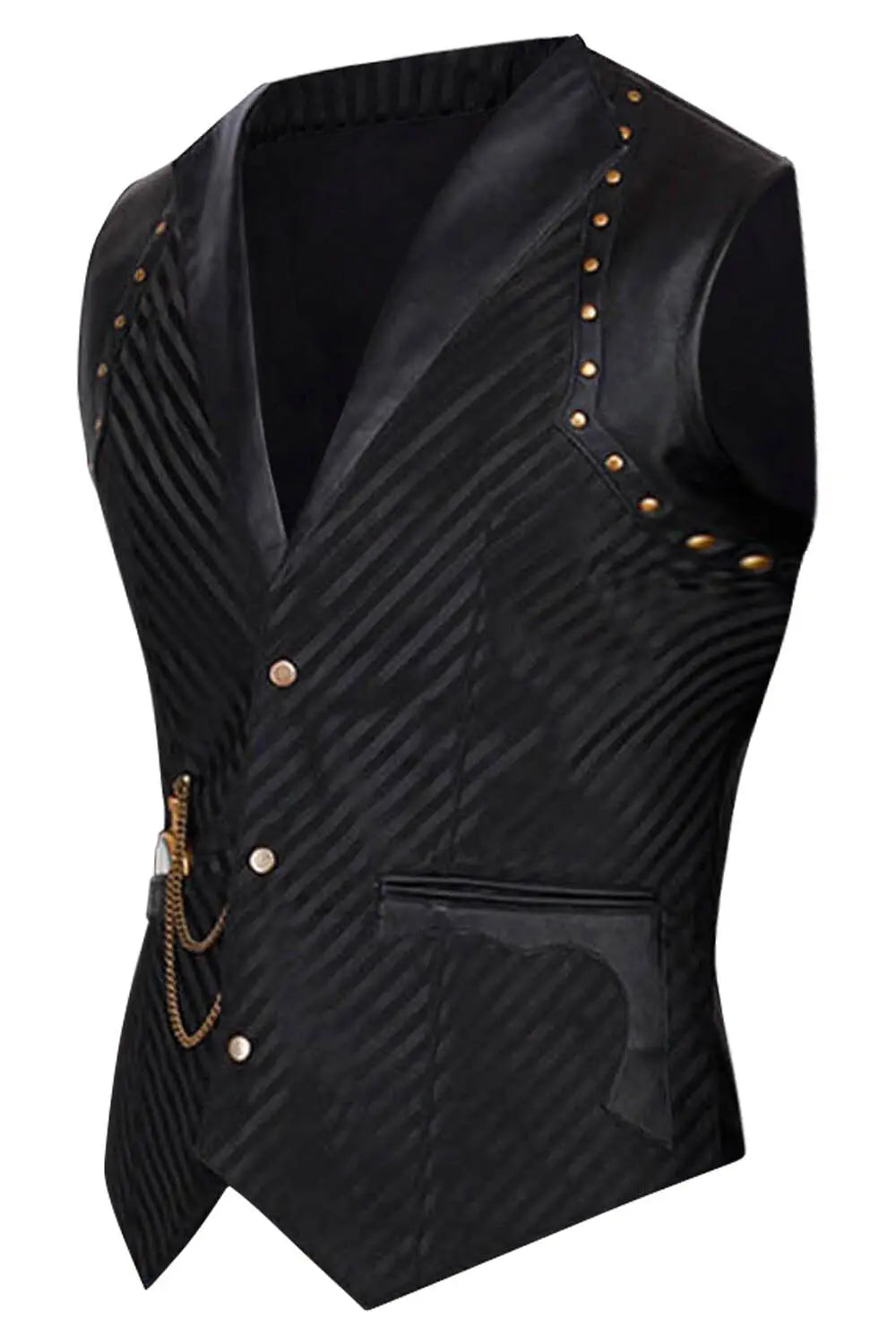 Linde Steampunk Bărbați – Vestă  Corset Waist Coat Single Breasted Neagră
