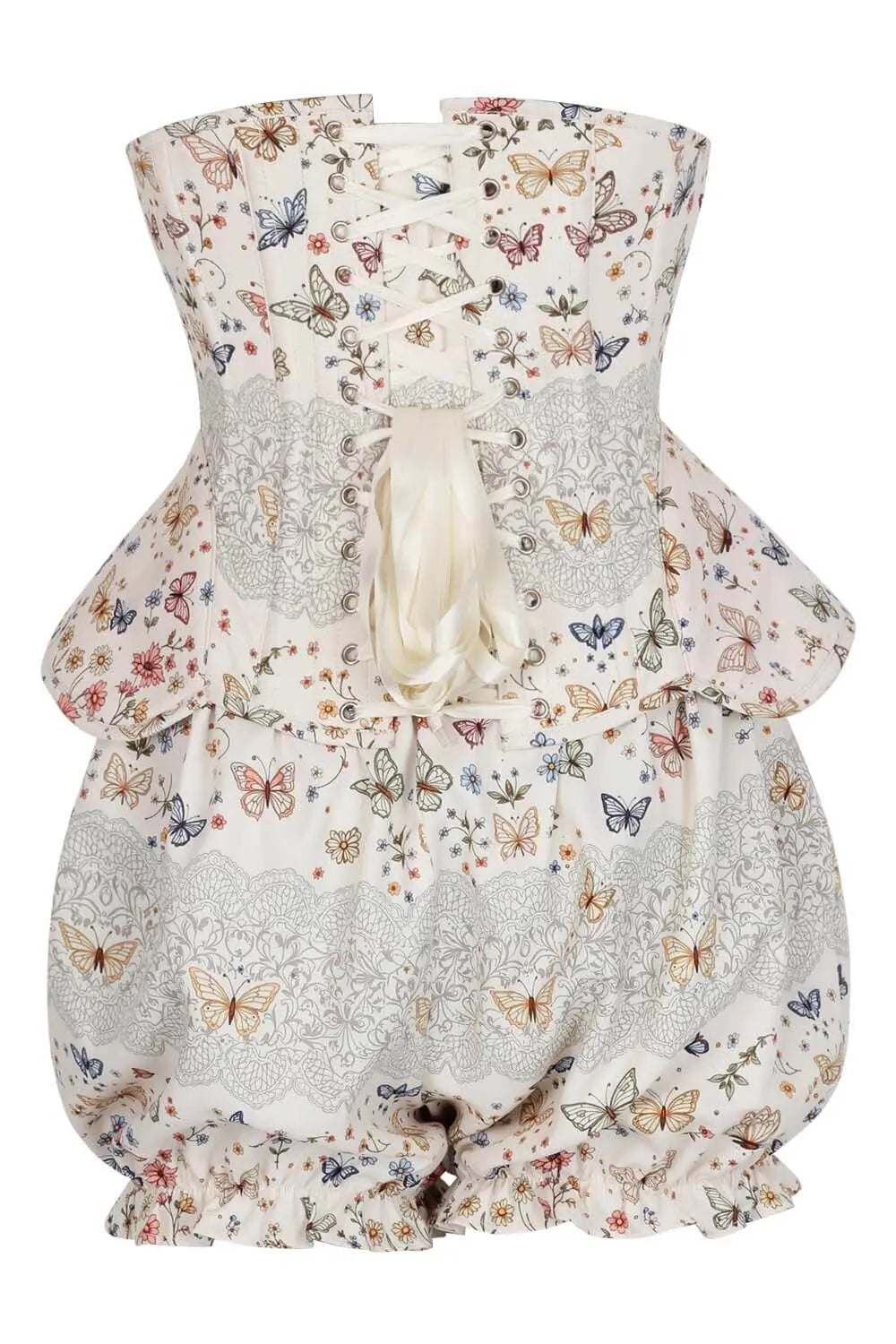 Branda Butterfly Garden Underbust Corset și Pantaloni Scurți Bufanți Set