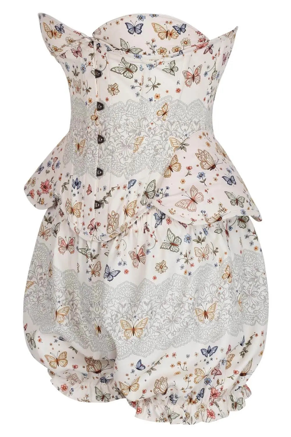Branda Butterfly Garden Underbust Corset și Pantaloni Scurți Bufanți Set