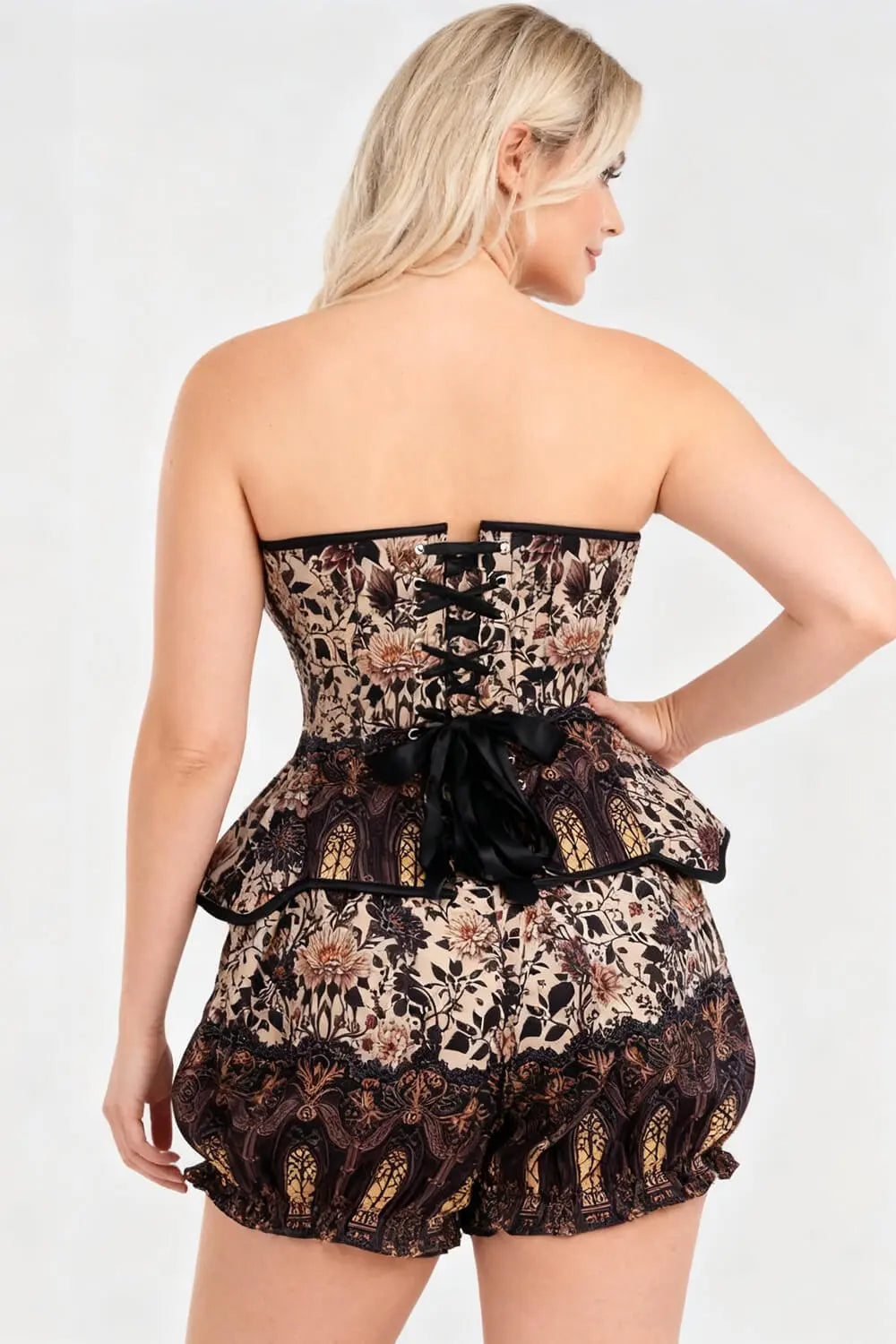 Tempie Antique Garden Gothic Corset și Pantaloni Scurți Bufanți Set