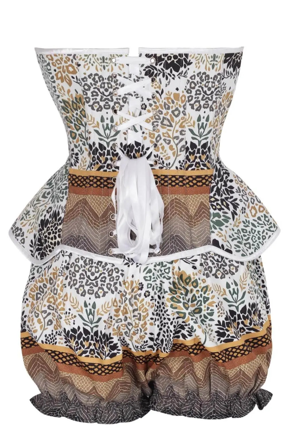 Sayaka Botanical Safari Print Corset și Pantaloni Scurți Bufanți Set