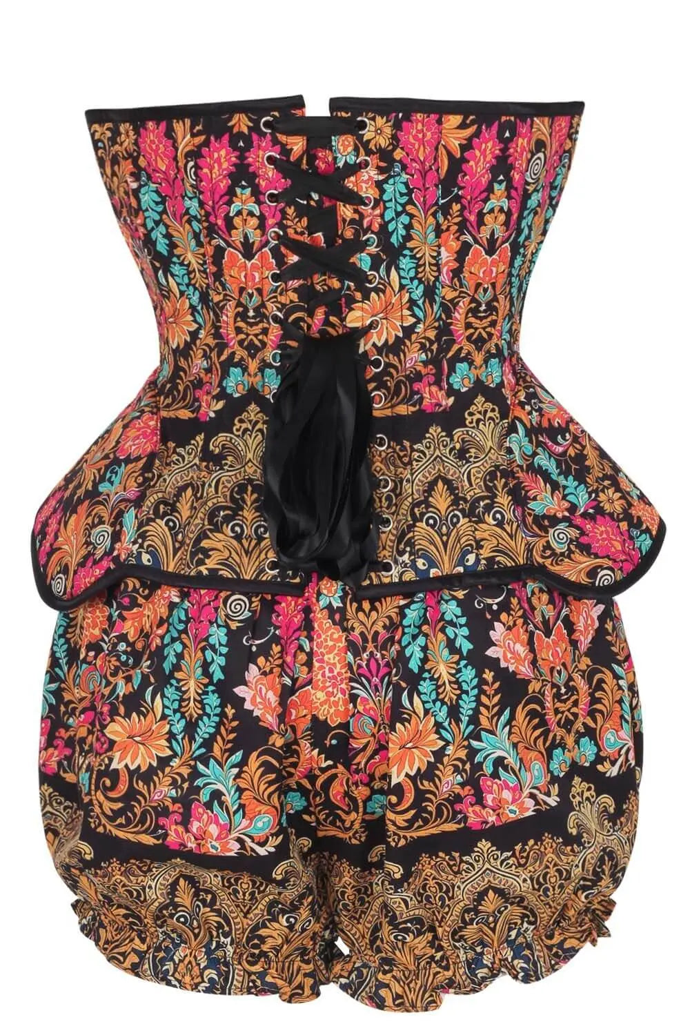 Jazette Bohemian Baroque Floral Corset și Pantaloni Scurți Bufanți Set