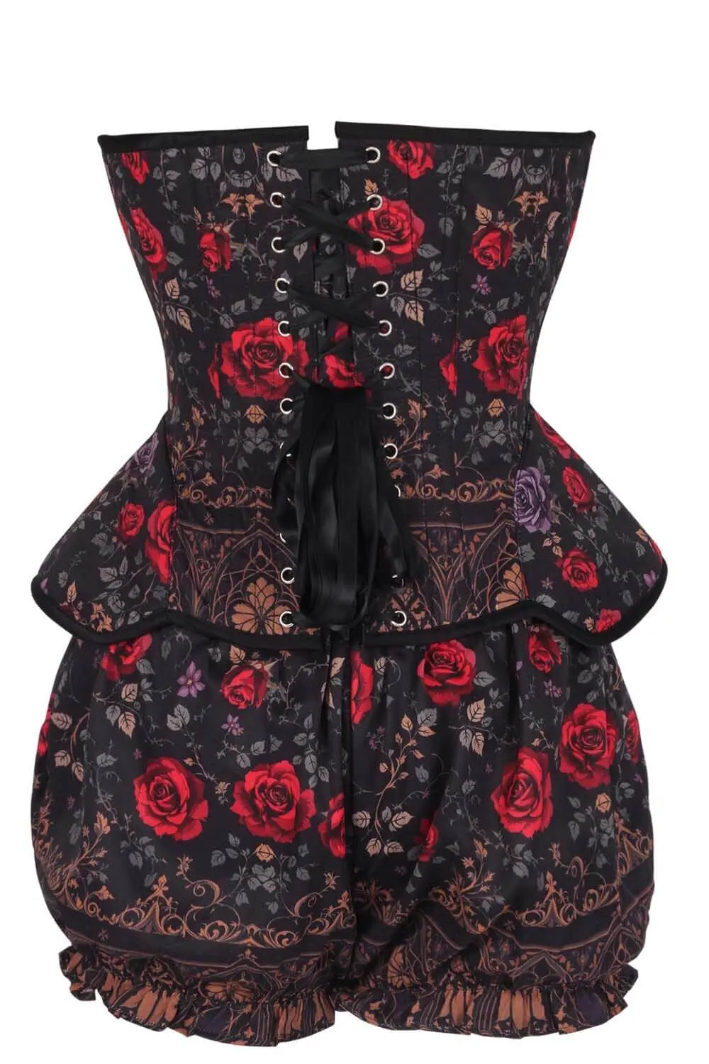 Jannae Gothic Rose Garden Corset și Pantaloni Scurți Bufanți Set